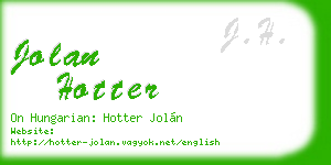 jolan hotter business card